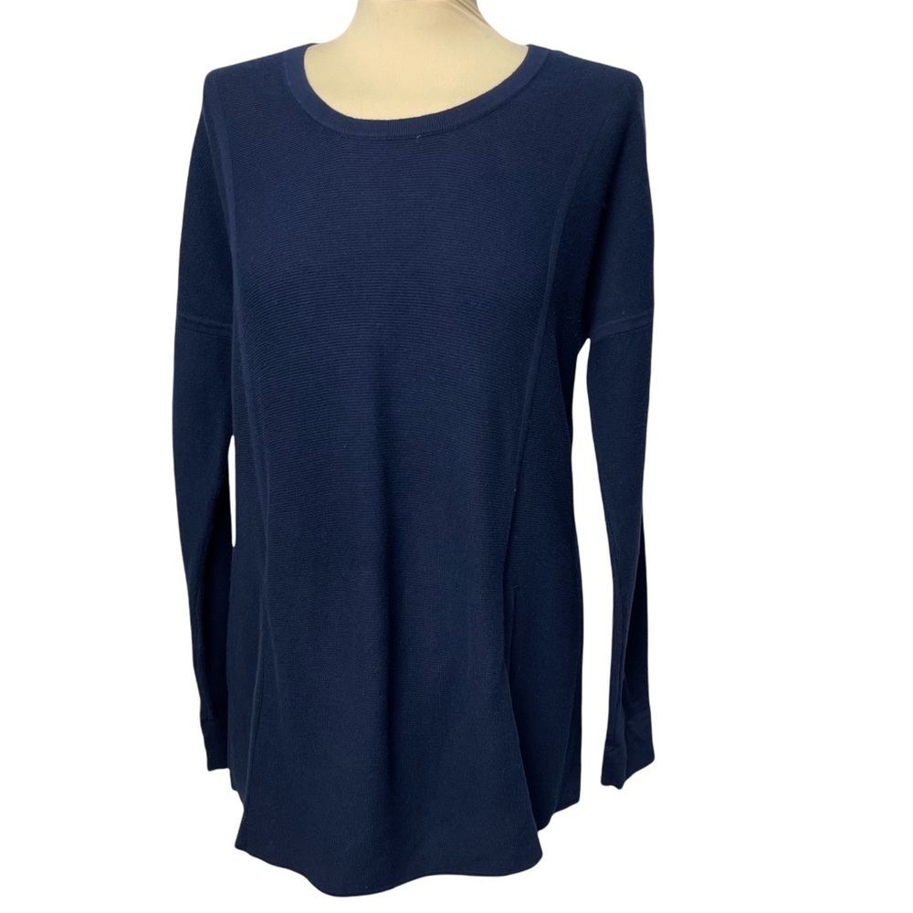 Kokun Navy Ribbed Cotton Sweater